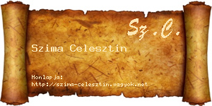 Szima Celesztin névjegykártya